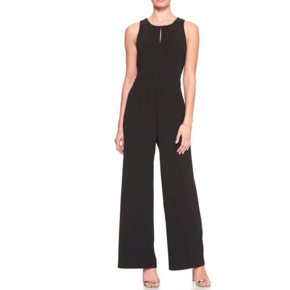 Banana Republic Classic Black Sleeveless Jumpsuit